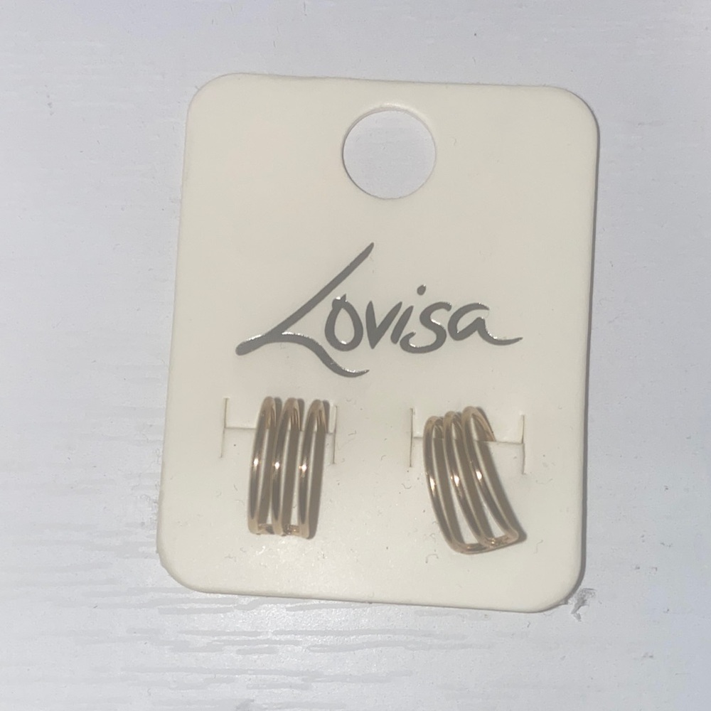 Gold Hoop Earrings Cuffs